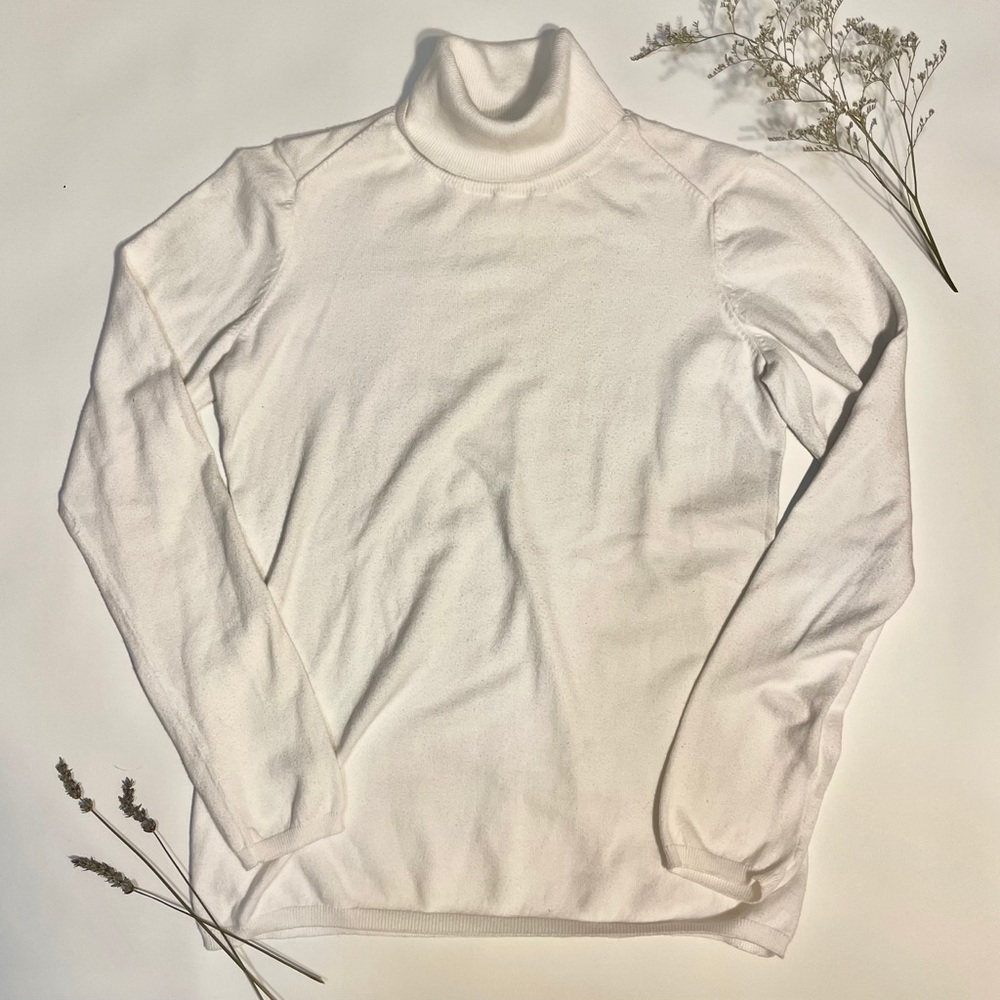 Classic white turtleneck